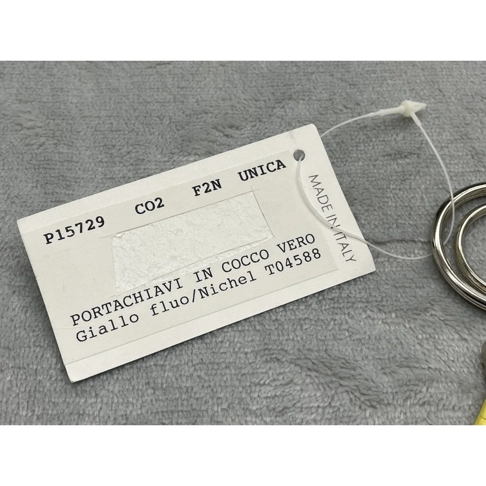 Vintage Gianni Versace Medusa Keychain Unisex One Size Yellow Leather Italy